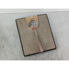 Hanson Vintage Scale Art Deco Bathroom Scale Gold Tone Hardware Mid-Century Vtg