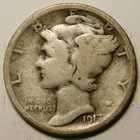 1917 S Mercury Dime 90% Silver G-VG  "Actual Coin Pictured- Not Cleaned"