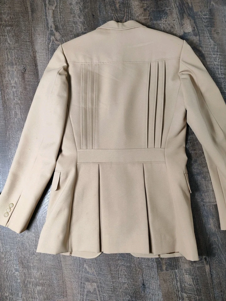 Mens VTG 1970s 2 PC Sand Disco Leisure Suit Sz S/M Flare Leg Pleated Back Japan - Image 4 of 4