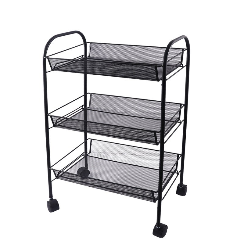 3 Tier Metal Storage Utility Tray Cart Trolley - Retail Office Rack Moveable