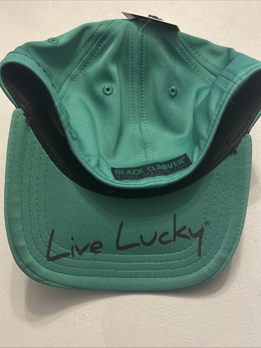 Black Clover Live Lucky Premium Clover Green Fitted Flex S/M Golf Hat Cap - Picture 3 of 7