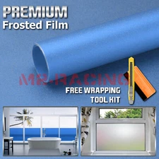 *12"x48" Light Blue Frosted Film Glass Bathroom Window Security Privacy Sticker