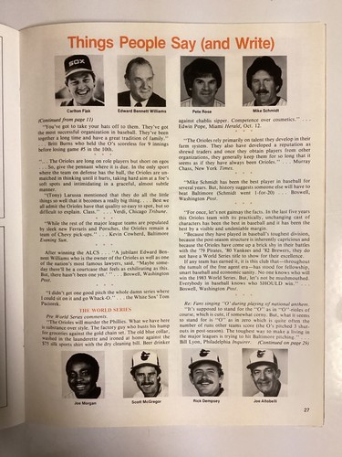1984 Baltimore Orioles Media Guide & Scorebook (WS Champs & Ripken Covers) - Picture 6 of 12