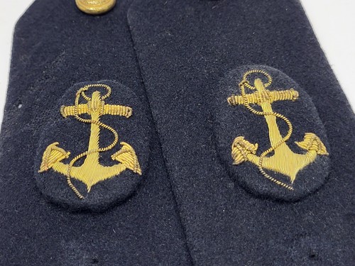 Antique Portuguese MILITARY NAVY OFFICER Embroidered Anchor Epaulettes - Picture 3 of 9