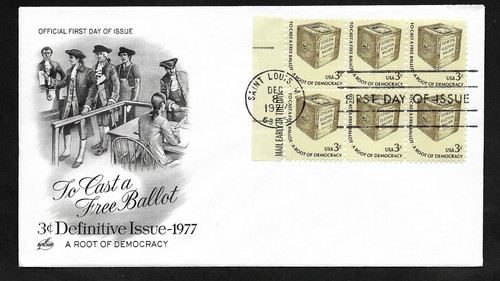 #1584 3c Ballot Box ArtCraft FDCB6 w/ Mail Early Tab - 第 1/2 張圖片