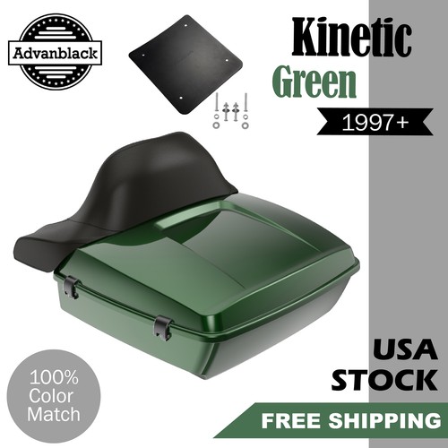 KINETIC GREEN Rushmore Chopped Tour Pack Wrap Around For Harley/Softail 97+ - Picture 12 of 12