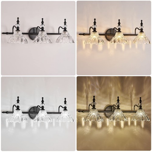 Bathroom Vanity Lights Bathroom Lighting Fixtures Over Mirror Matte Black 3 L... - Picture 4 of 9
