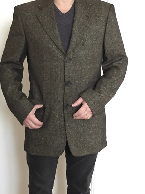 HUGO BOSS Angelico Suit Jacket Houndstooth Silk Wool Size 50 HIGH-END 