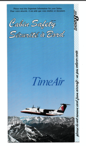 Safety card TimeAir Dash 8-100 - Photo 1 sur 1
