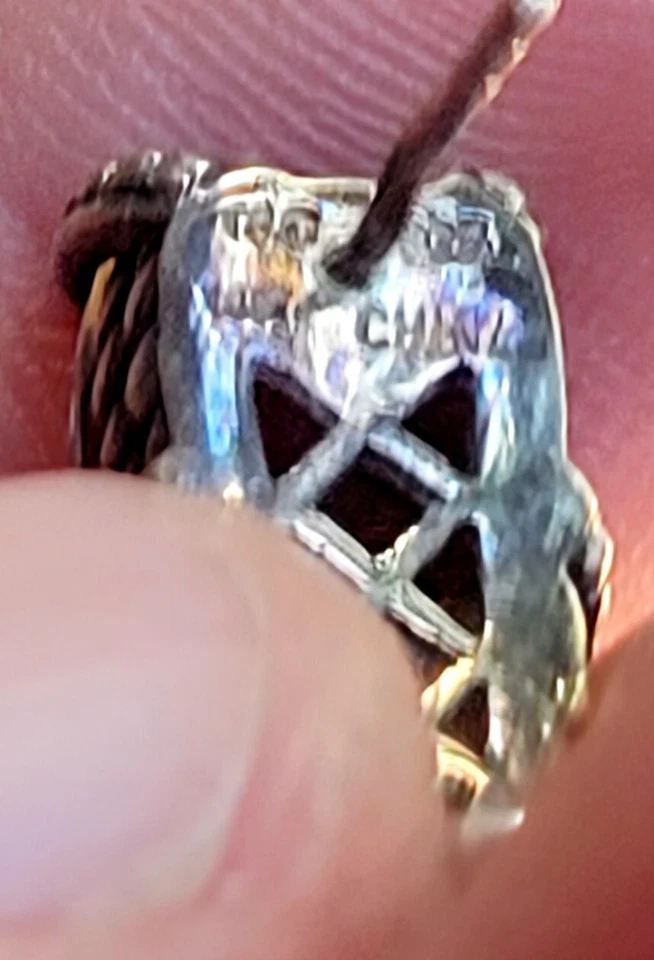 Винтажные серьги из желтого золота 14 карат и серебра 925 пробы с граненым дымчатым кварцем - Изображение 2 из 4