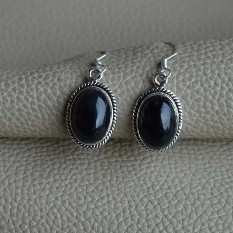 Orecchini A Bottone In Argento 925 Con Onice Nero - 6mm E 8mm, Ipoallergenici, Regalo Unisex