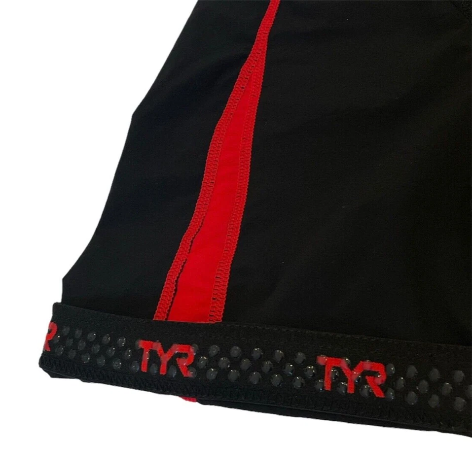 Pantalones Cortos de Triatlón TYR Para Mujer CARBONO Grandes Negros Rojos 6" con Almohadilla de Amplificador Hechos en EE. UU. Nuevos Foto 3 de 4