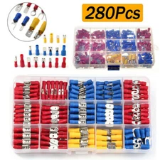 280PCS Assorted Crimp Spade Terminal Insulated Electrical Wire Connector Kit Set