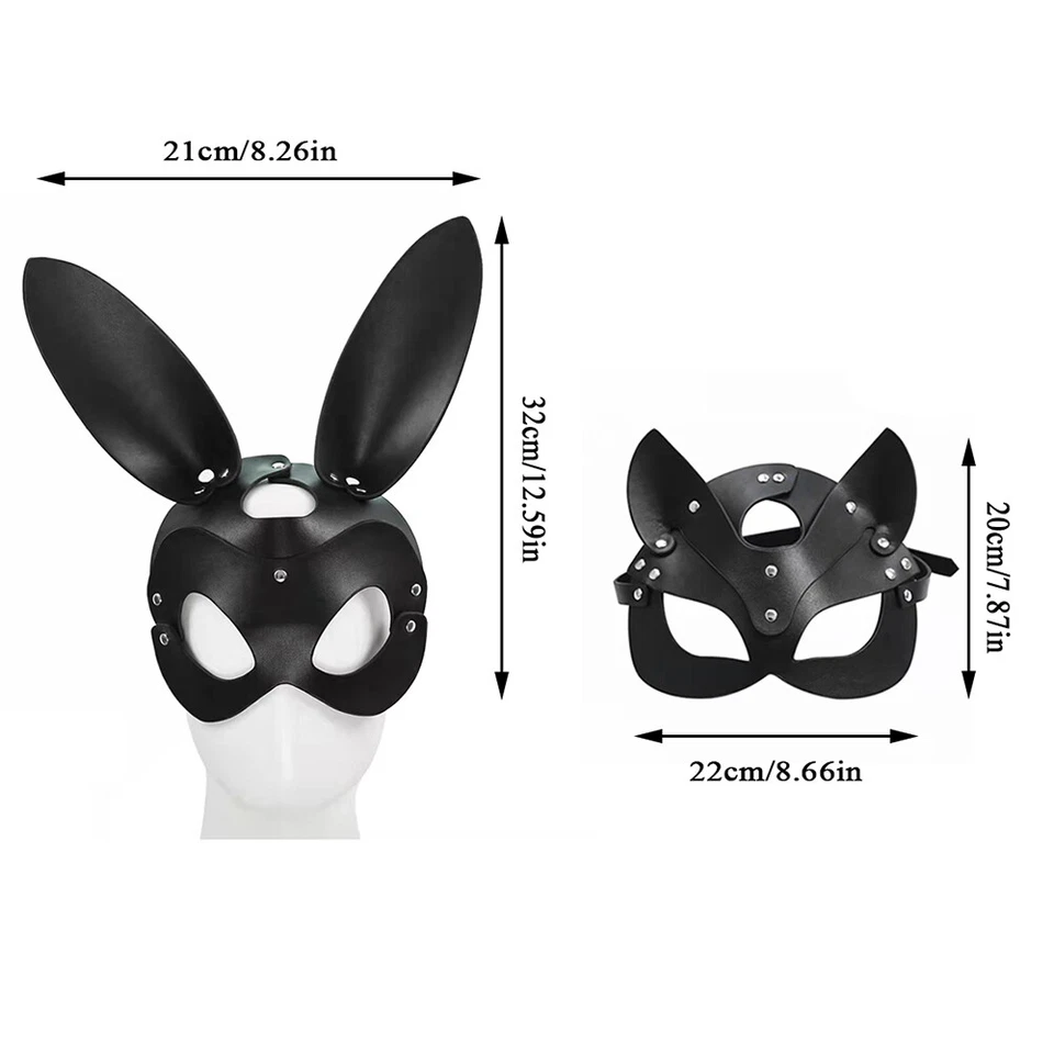 Women Sexy Leather Masks Cosplay Cat Bdsm Fetish Halloween Party Masquerad ❀ - Image 3 of 4