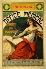Doctor Office Medical Medicine Fashion Lady French Vintage Poster Repro FREE S/H