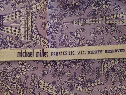 Michael Miller Eiffel Tower Fabric Lavender 3.5 Yards 44" Wide CX 1248 - Picture 4 of 5