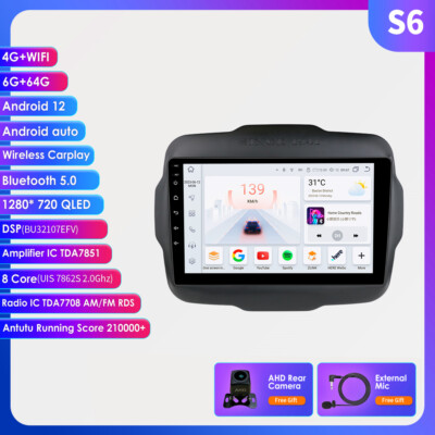 For Jeep Renegade 2015-2020 6+64GB Android 12 Car Radio Stereo GPS NAVI + Camera