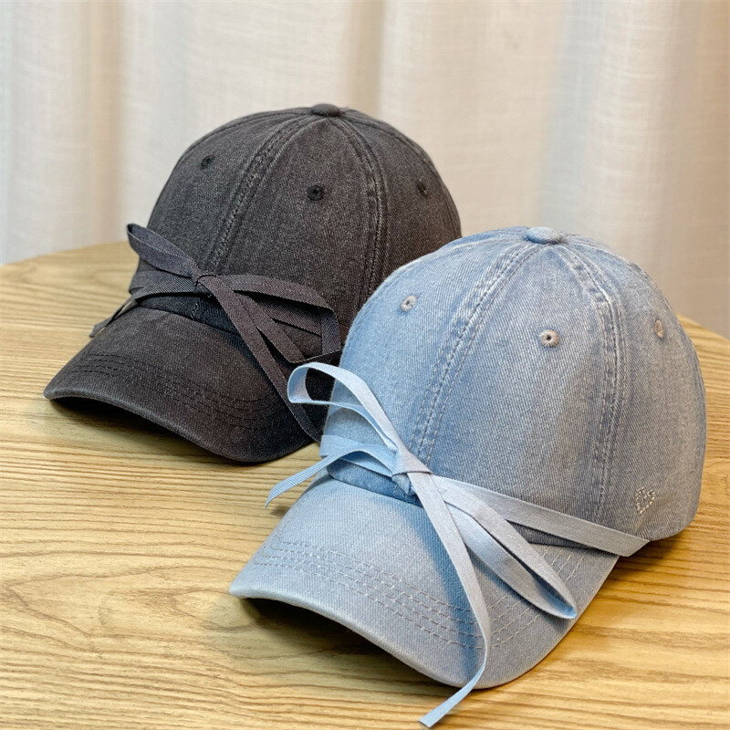 Lady Denim Baseball Caps Bow Hat Trucker Fashion Cute Blue Black - Main Image