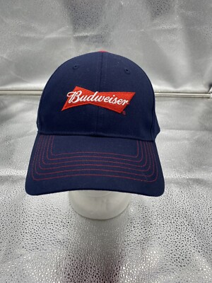 Retro Budweiser Beer Blue Adjustable Trucker Hat Cap Bow Tie  display picture 2