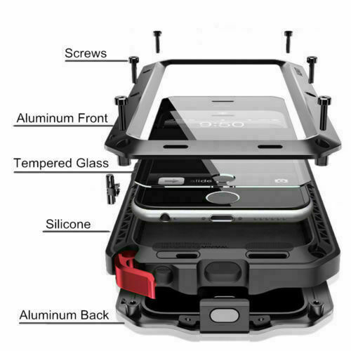 Shockproof Case Aluminum Metal Glass Heavy Duty Cover For iPhone SE 2nd 2020 - Picture 2 of 12