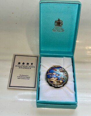 HALCYON DAYS ENAMEL BOX TIFFANY & CO CHRISTOPHER COLUMBUS SAILING SHIPS BOXED