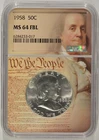 1958 Franklin Silver Half Dollar 50c NGC MS64 FBL 6284233-017