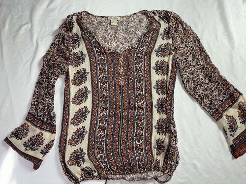 Blouse Femme I.E. RELAXED Taille S - Coupe Décontractée - Nylon Extensible - Jaune/orange/multicouleur