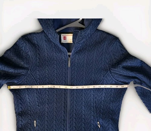 Chaqueta Suéter con Capucha SPYDER Zafiro Para Mujer Cable Mayor Cremallera Talla GRANDE - Imagen 4 de 9