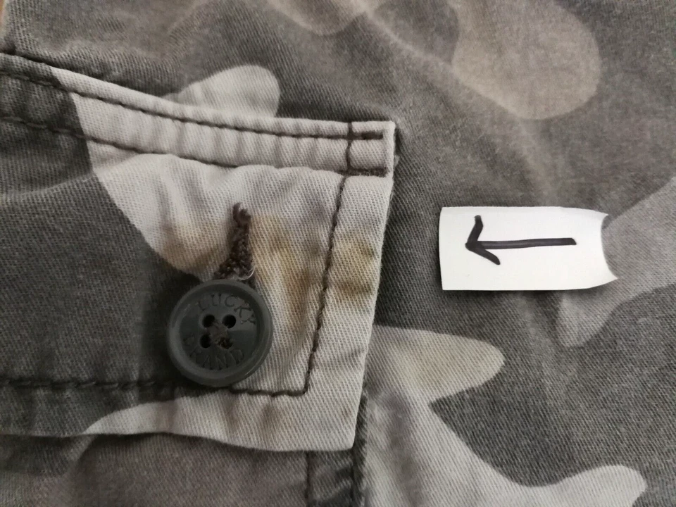 Shorts masculinos Lucky Brand camuflagem carga chino cáqui bolsos cordões juvenis - Imagem 2 de 4