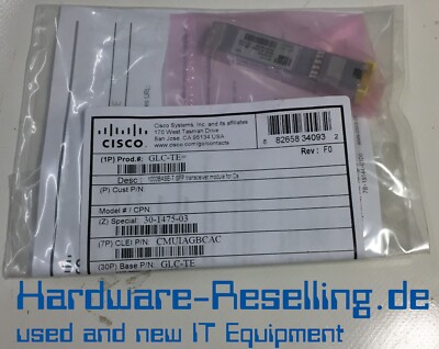Cisco Original GLC-TE  Base T SFP transceiver Modul, 30-1475-03  oder 30-1475-01