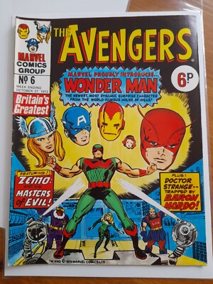 Avengers #6 Oct 1973 FINE+ 6.5 reprints Avengers #9 1st App Wonder Man