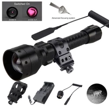 T50 IR 850nm Flashlight Torch Night Vision Infrared Hunting LED Light Zoomable