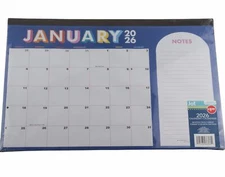 Jot 2026 Monthly Desk Pad Calendar 11" x 17" with Notes Section Light Blue