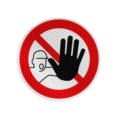 REFLECTO Zutritt für Unbefugte verboten Aufkleber - reflektierend - 10 cm Durchmesser