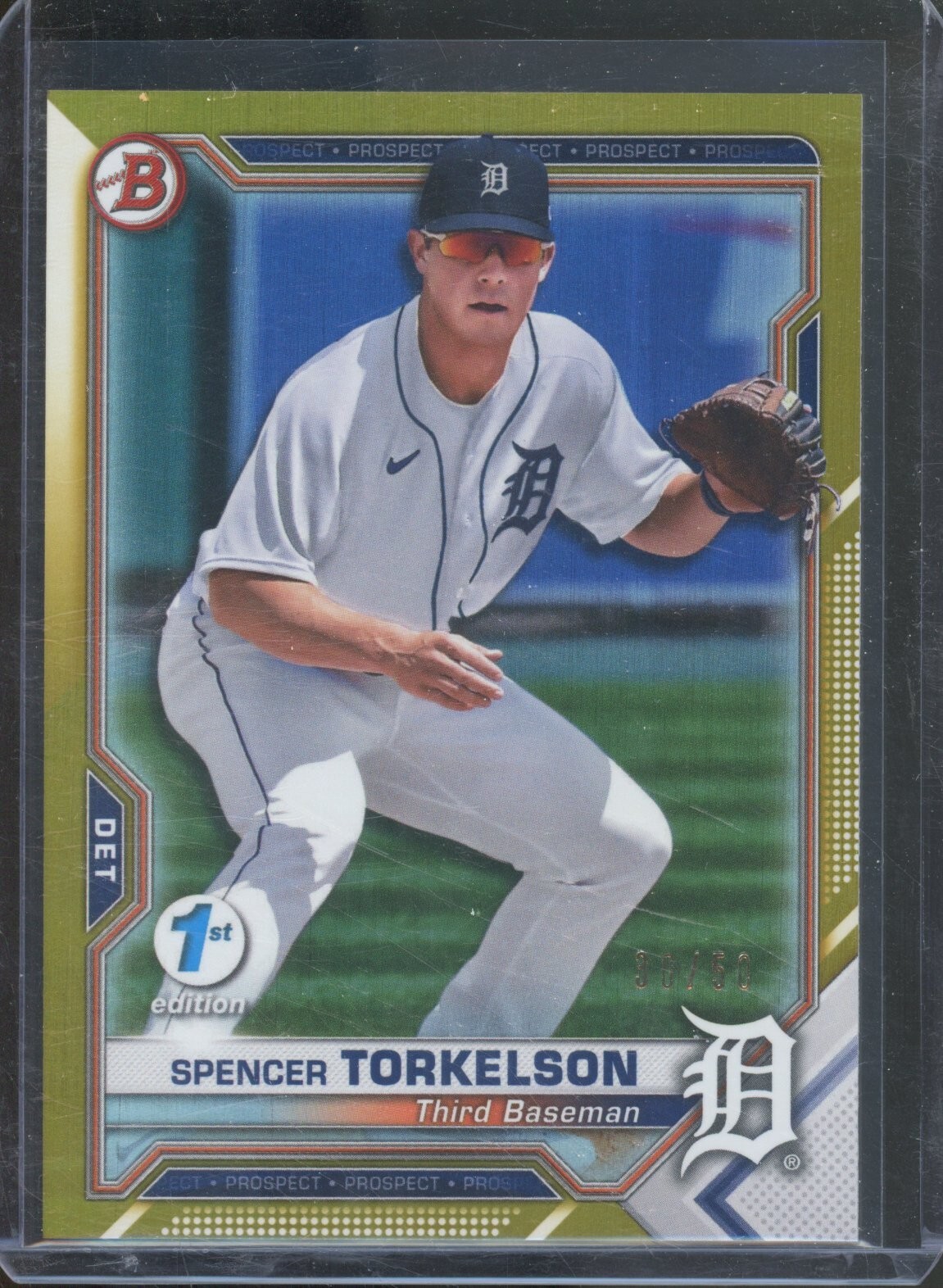 2021 Bowman Prospects SPENCER TORKELSON #BFE-96 1st Edition Gold Foil /50 Tigers