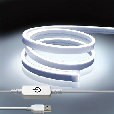 DC 5V USB COB LED Stripe Streifen Band Leiste Licht Leuchte Lichterkette 1m