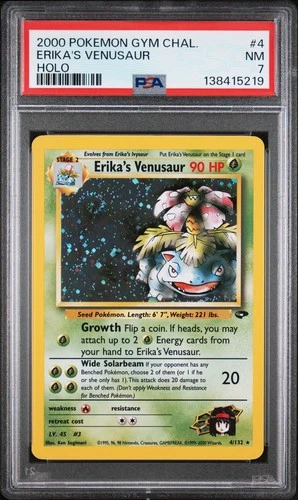 2000 POKEMON GYM CHALLENGE HOLO #4 ERIKA'S VENUSAUR PSA 7