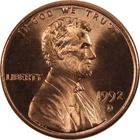 1992-D Lincoln Memorial Cent — photo from another recent sale