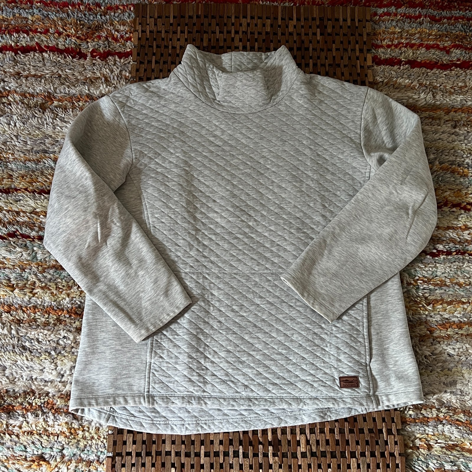 L.L. Bean Diamond Quilted Pullover Sweater Women's Size Large L
