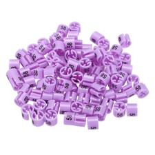 100 Pack Clothes Hanger Marker Number 58 Size Tag Fit 3mm Rod Purple