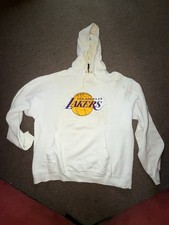 Vintage Early 2000s NBA Hoodie Los Angeles Lakers Sweatshirt Size L White