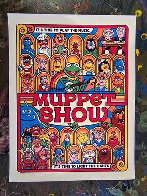 Muppet Show Poster Jim Henson 1976 Kermit Miss Piggy TV 11 x 14.5 Michael Frith