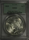1923 P Peace Silver Dollar PCGS MS64 OGH Amazing Luster