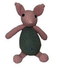 Piglet Pink/Green  Stuffed Animals  Toys  Handmade  Crochet  Amigurumi