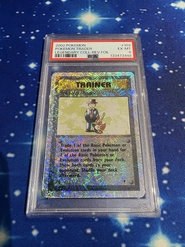 Pokemon Trader Reverse Foil #103 2002 Pokemon Legendary Collection PSA 6