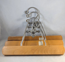 Setwell Vintage 1950s Wooden Clamp Pants Skirt Closet Hangers 10" Lot Of 3
