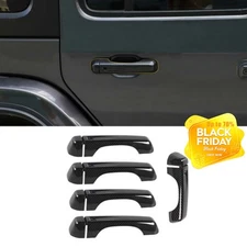 Carbon Fiber Tailgate & Door Handle Cover Trim Bezel For Jeep Wrangler JL 2018+