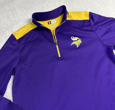 Minnesota Vikings NFL Team 1/4 Zip Long Sleeve Mens L Purple Logo