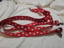 VINTAGE Santa Claus Elastic Red suspenders Adult 42"