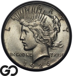 1926 Peace Silver Dollar, Satin Luster Gem BU++, Nice!